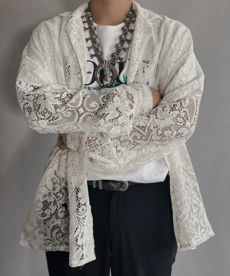 【RE;CIRCLE】 RE Men's Crochet Lace Shirt / 220915-002