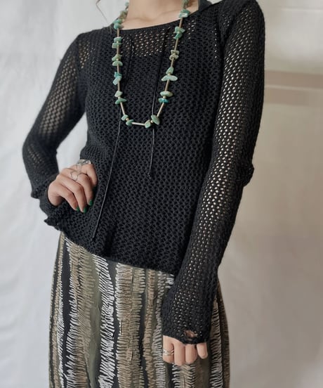 【USED】  Crochet L/S Top①/20210819-004
