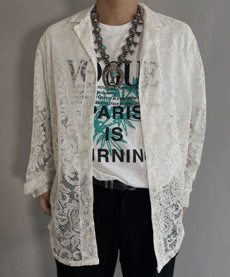 【RE;CIRCLE】 RE Men's Crochet Lace Shirt / 220915-004