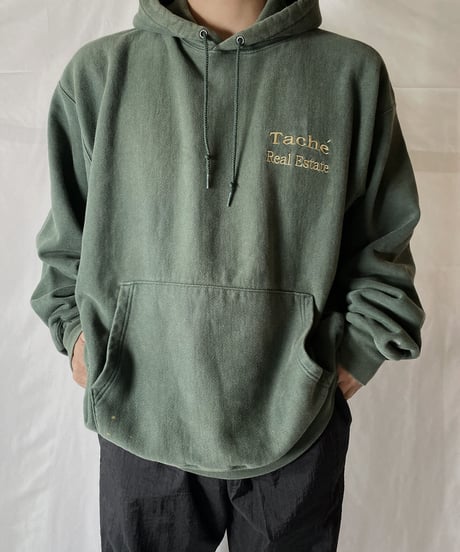 【USED】  Champion Reverse Weave Hoodie Tuche Real Estate/210902-039