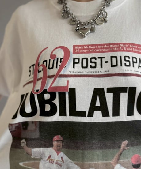 【USED】 98's Baseball Newspaper T-Shirt / 260607-005