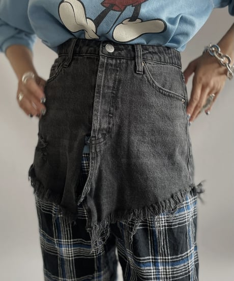【USED 】CUT OFF Denim Skirt / 231014-013