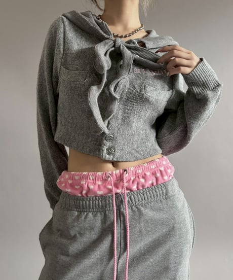 【RE;CIRCLE】 RE Hooded Acrylic Short Cardigan / 260205-006