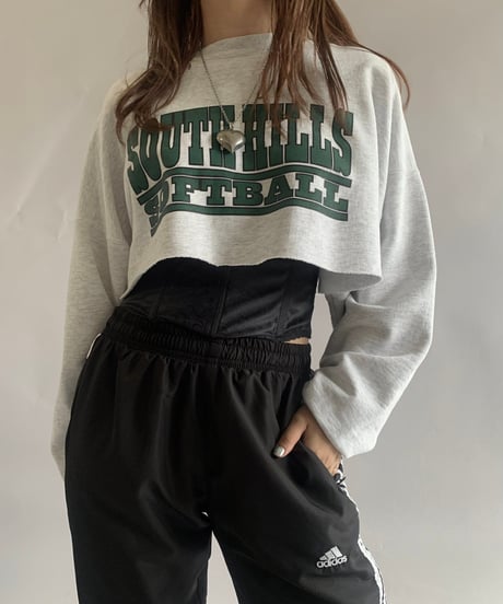 【USED】 90's Hanes South Hills Cut Off Sweat Top /241102-002
