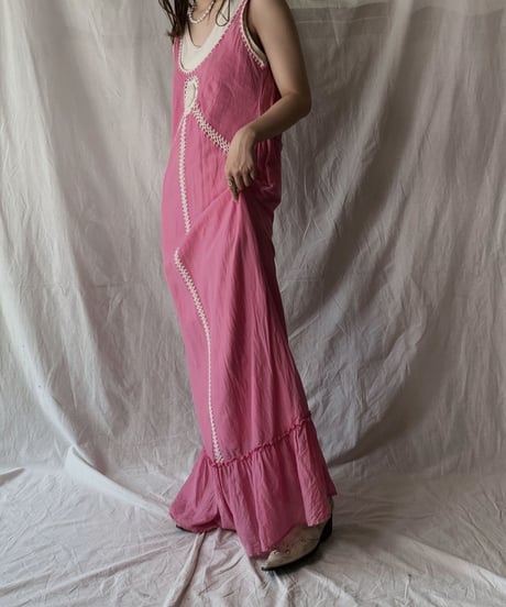 【USED】 White Cotton Camisole Dress①/210421-006