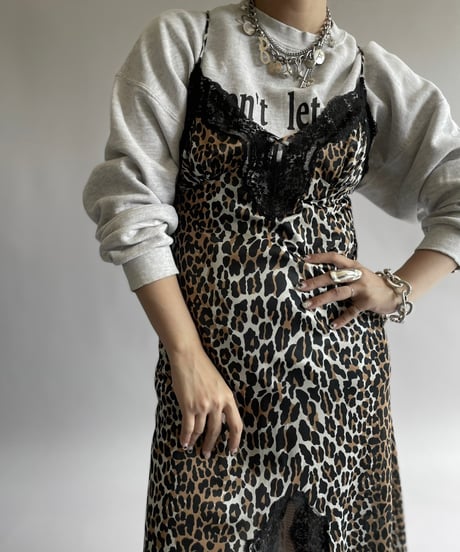 【USED】 Leopard Patterned Camisole Long One-Piece /240914-032