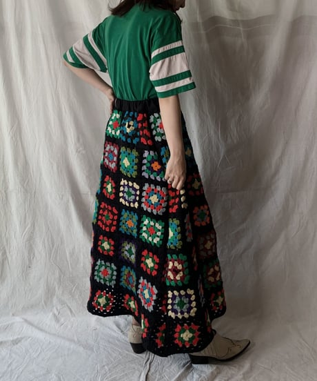 【RE;CIRCLE】 RE Granny Knit Long Skirt③/210421-015