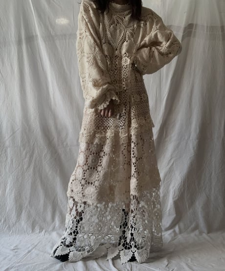 【RE;CIRCLE】 RE Crochet L/S One-piece/210611-027