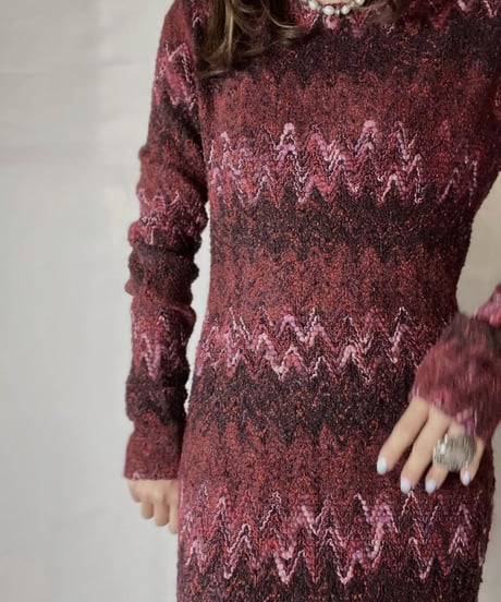 【USED】  Knit L/S One-piece/211014-050