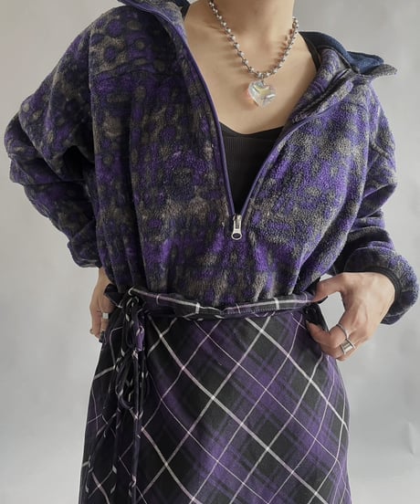 【USED 】Made in USA Check Patterned Long Skirt/ 231216-007