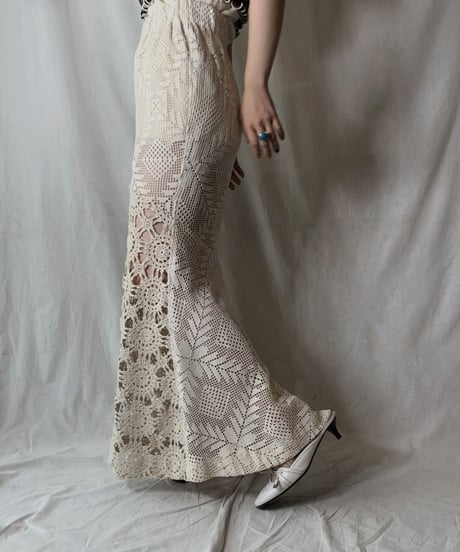 【RE;CIRCLE】 RE Crochet Long Skirt②/210512-017