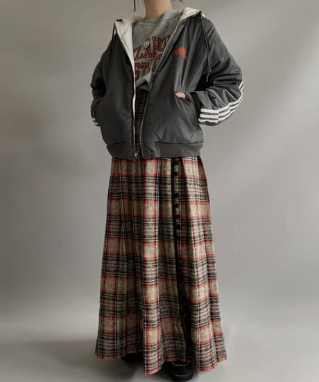 【USED 】 Tartan Check Wrap Long Skirt/ 231202-008