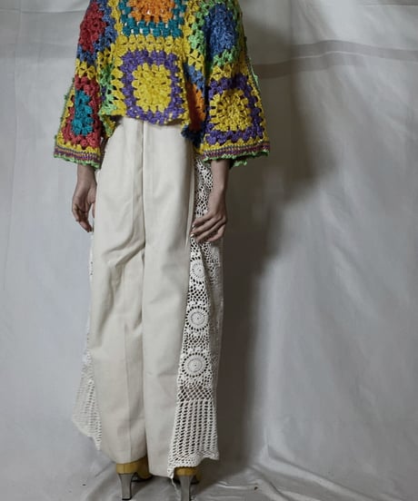 【RE;CIRCLE】 RE Granny Knit S/S Top②/210917-016