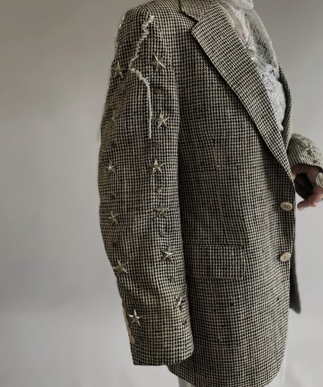 【USED】BRYAN and JOHNNY Houndstooth Patterned Design Jacket/ 240421-015