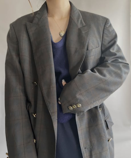 【USED】 Laser by DORMEUIL Checked Blazer / 230225-010
