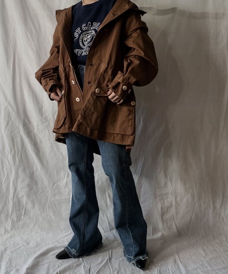 【USED】 Dyed Brown Swedish Snow Hoodie /210310-014