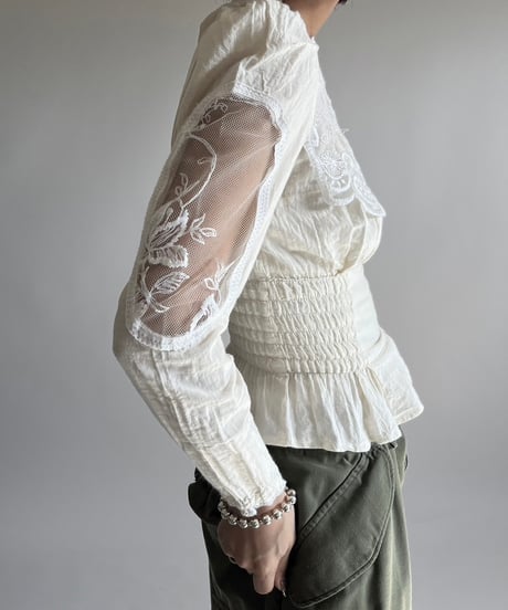 【USED】 Lace Pattern L/S Top /250220-009