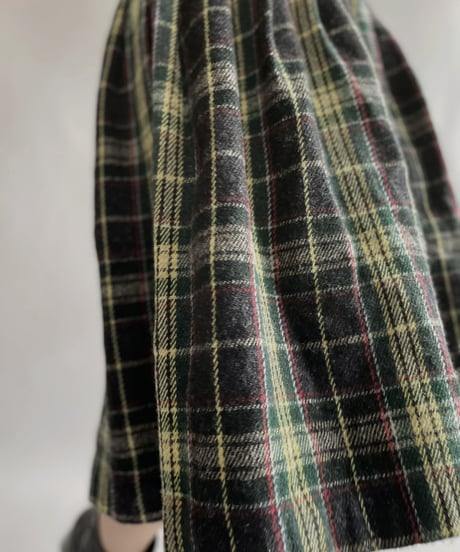 【USED】  Wool Checked Long Skirt / 221105-030