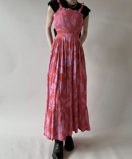 【USED】 Flower Pattern Camisole Long One-Piece  / 250628-010