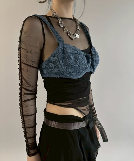 【USED】 Lace Pattern Camisole Bra Top / 260307-018