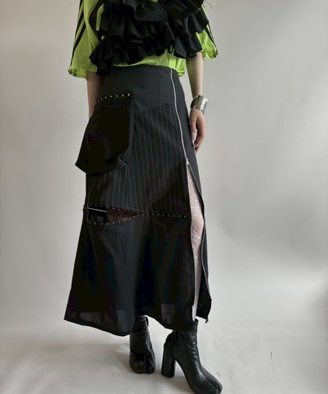 【RE;CIRCLE】 RE Suit Asymmetry Long Skirt/ 250717-010