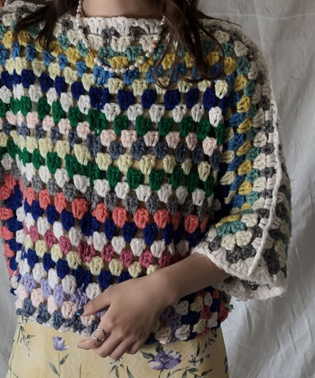 【RE;CIRCLE】 RE Granny Knit Top②/210421-007