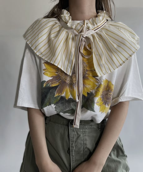 【RE;CIRCLE】 RE Striped Shirt Detachable Collar + Bolero / 220609-001