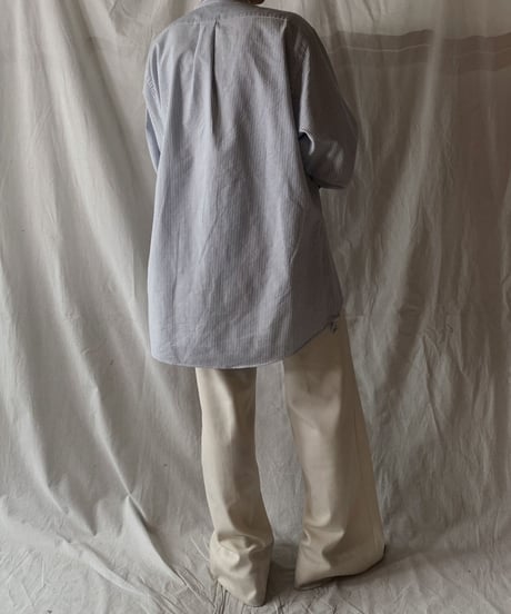 【RE;CIRCLE】 RE Stripe Band Collar Shirt④/210414-032
