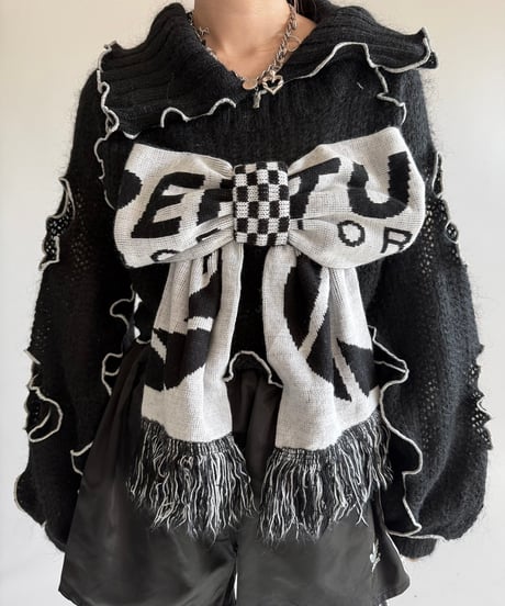 【RE;CIRCLE】 RE Mellow Ribbon Knit Top + Muffler  /  250123-006