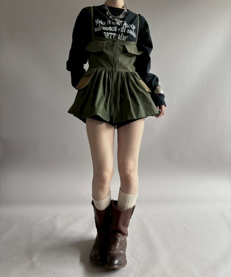 【RE;CIRCLE】RE U.S Military Rebuild Mini One-Piece Khaki / 260423-003