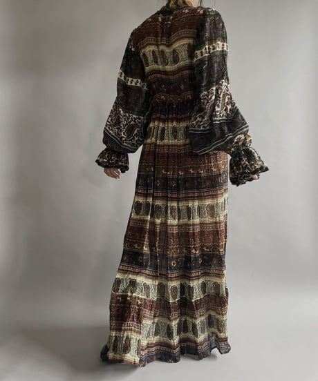 【RE;CIRCLE】 RE Indian Cotton Balloon Sleeved One-piece / 220901-004