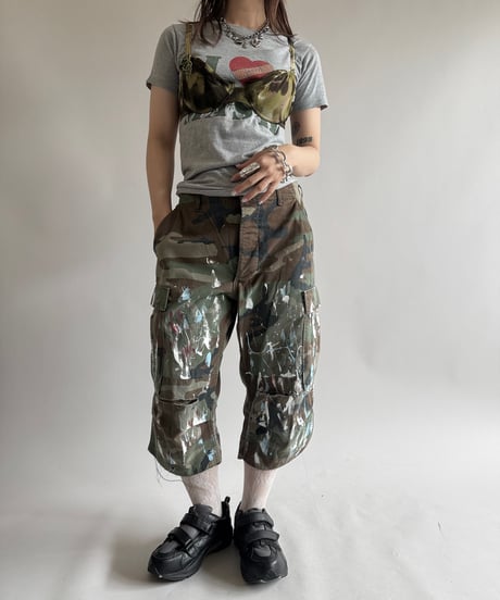 【USED】 Camouflage Sheer Camisole Bra Top/ 250614-016