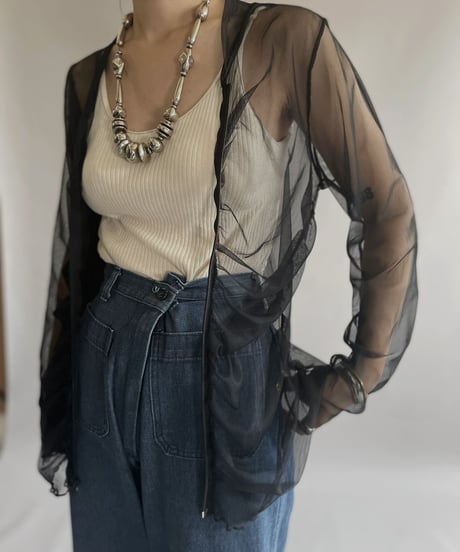 【USED】  Poly Long Sleeved Top / 220924-034