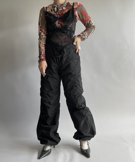 【USED】 Lace Patterned Camisole Leotard Top /240914-037