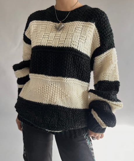 【USED】 PRINCE BERNAD Border Knit Top/241207-013