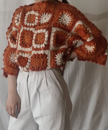 【RE;CIRCLE】 Short Sleeve Granny Knit Top③ /210404-003