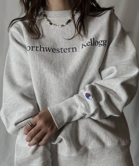 【USED】  Champion Reverse Weave Sweat North western /Kellog/211116-027