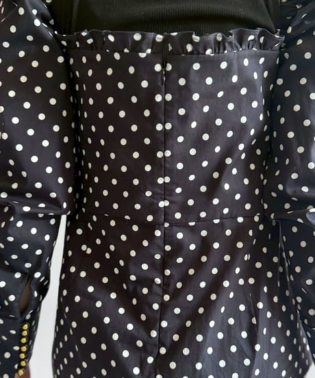 【USED】 SOFIA Dot Pattern Puff Sleeve Mini One-Piece / 260404-025