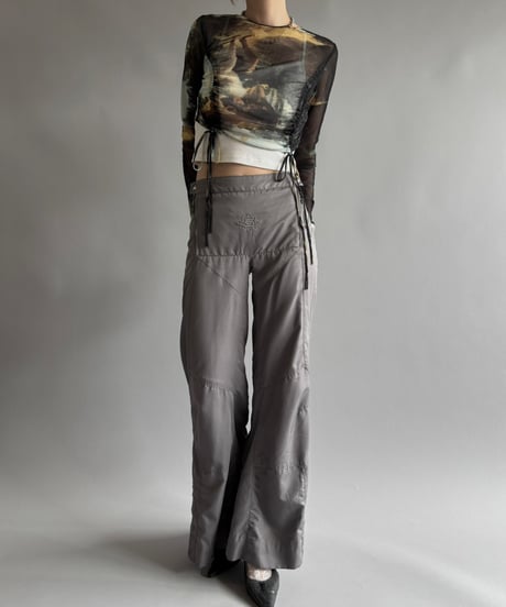 【USED】  Design nylon flare Pants / 250920-025