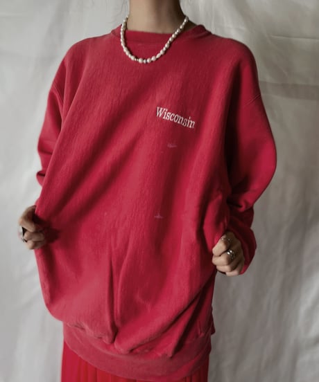 【USED】  90's USA Champion Reverse Weave Sweat wisconsin/210902-006