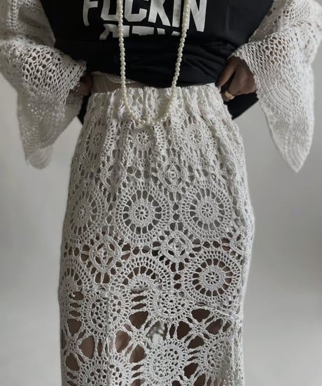 【RE;CIRCLE】 RE Crochet Lace Mermaid Skirt / 220427-010