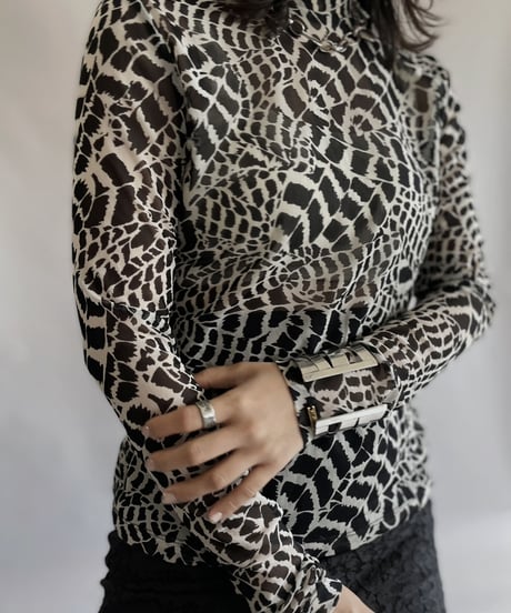 【USED】  L/S Leopard Sheer Top/ 230506-012
