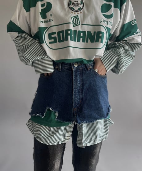 【USED】 Cut Off Denim Mini Skirt/  240302-010