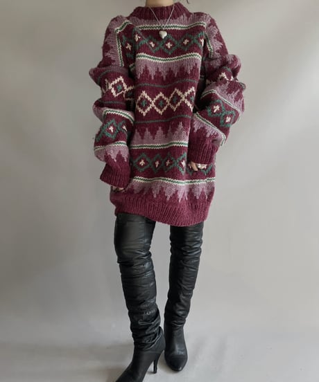 【USED】 Made in Ecuador Wool 100% Knit Top 231209-010