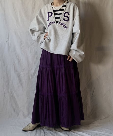 【USED】 Crinkle Cotton Long Skirt  /210318-002