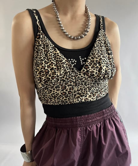 【USED】Leopard Pattered Camisole Top /240907-030