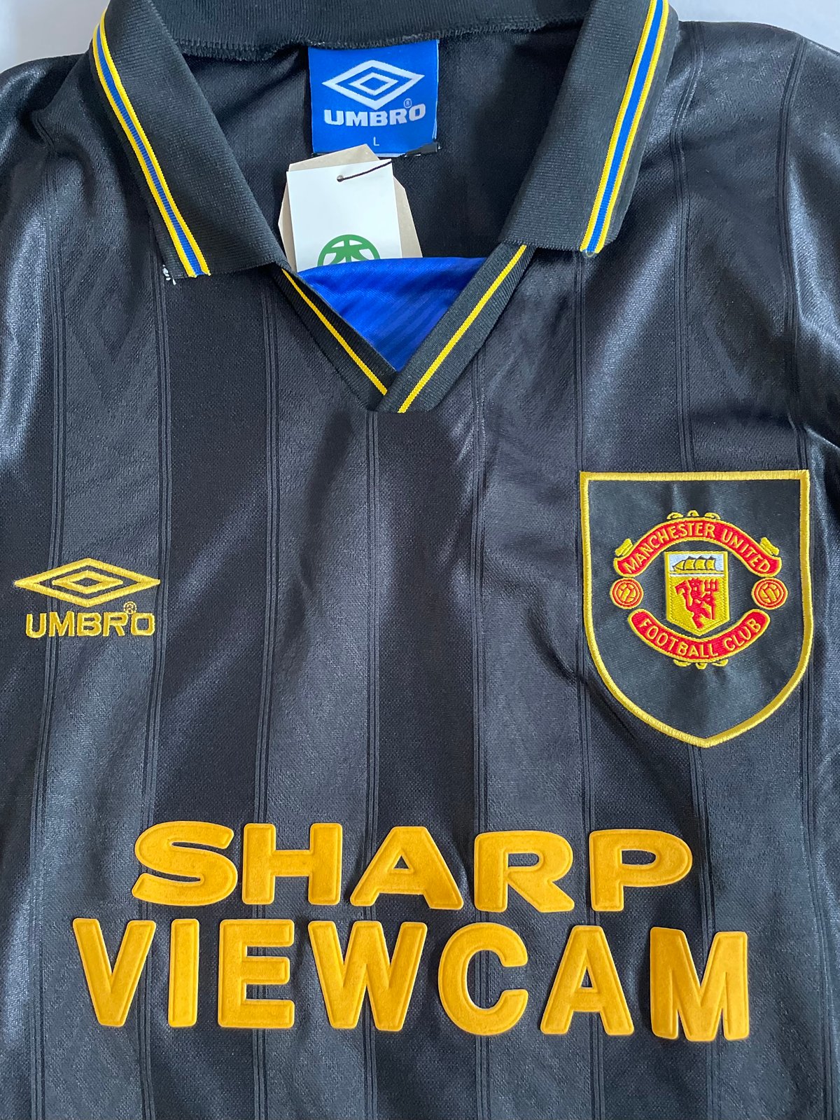 正規品　manchester united umbro ユニホーム ™️ Umbro Manchester United 2001/02 Reversible Third Jersey T