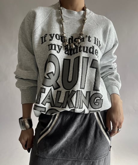 【USED】  Made in USA 90's Fruit of the Loom Quit... Sweat Top /241214-023