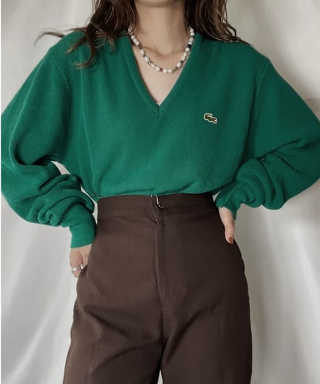 【USED】   LACOSTE Knit Top⑥/211126-012
