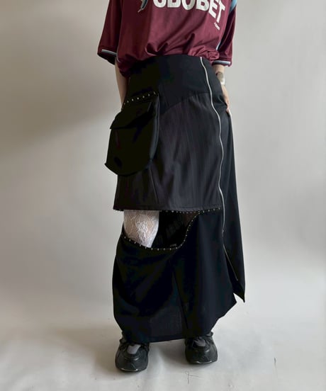 【RE;CIRCLE】 RE Suit Asymmetry Long Skirt/ 250717-019